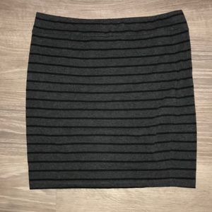 Grey stripped black skirt